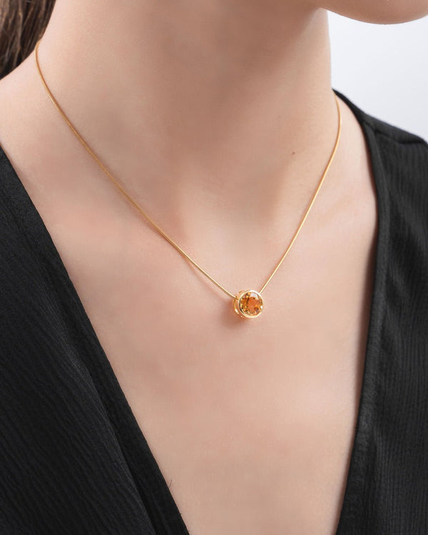 Golden Run Citrine Bubble Pendant - Yukimoto