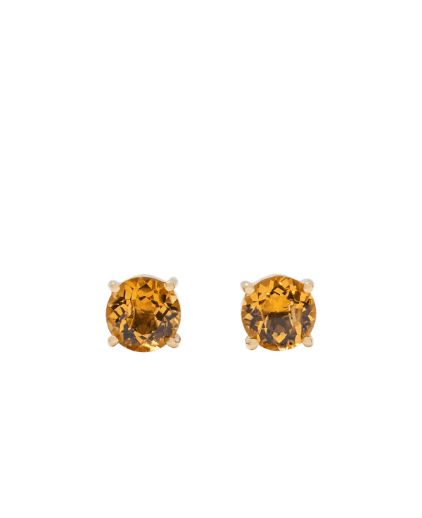 Golden Run Citrine Ear Studs - Yukimoto