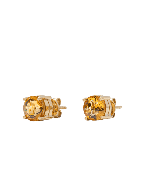 Golden Run Citrine Ear Studs - Yukimoto