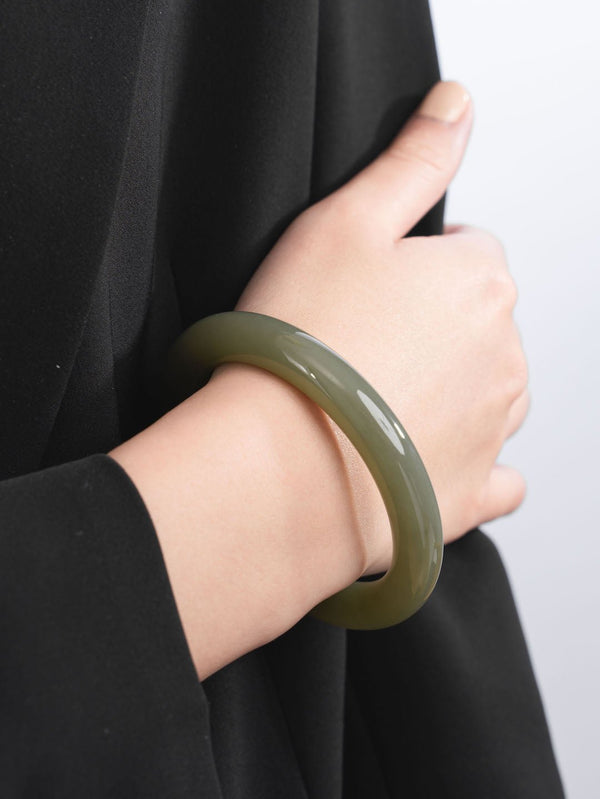 Mochi Green Jade Bangle - Yukimoto