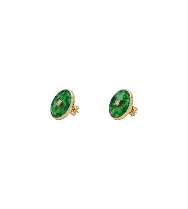 Nostalgia Jadeite Ear Studs - Yukimoto