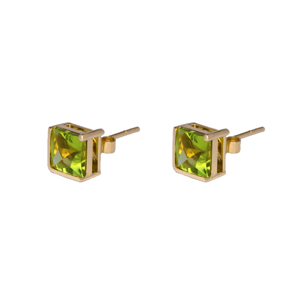 Peridot L Ear Studs - Yukimoto