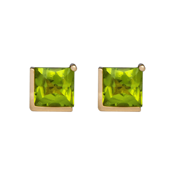 Peridot L Ear Studs - Yukimoto