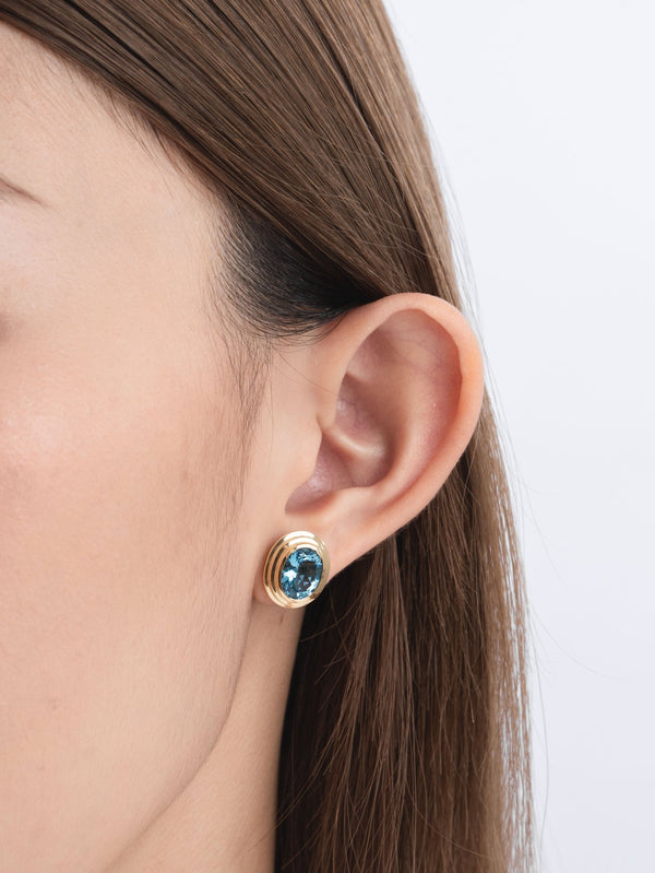 Voice Up Topaz Retro Ear Studs - Yukimoto